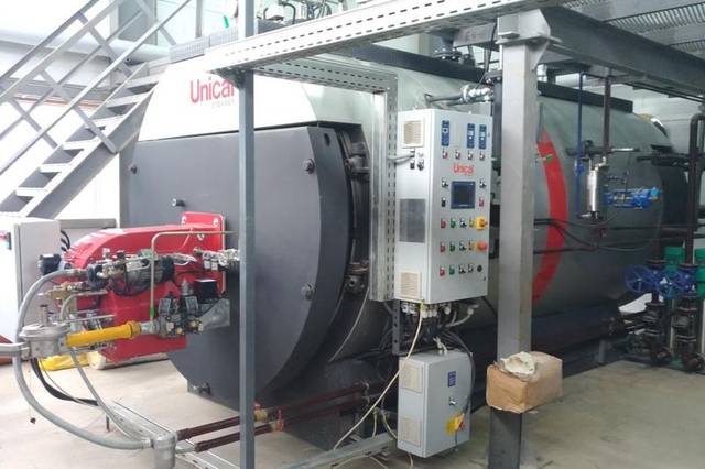 Паровой котёл Unical BAHR'12 5000 HPEC + DETE 16000 — Производство картона